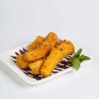 Бананы в кляре с шоколадом